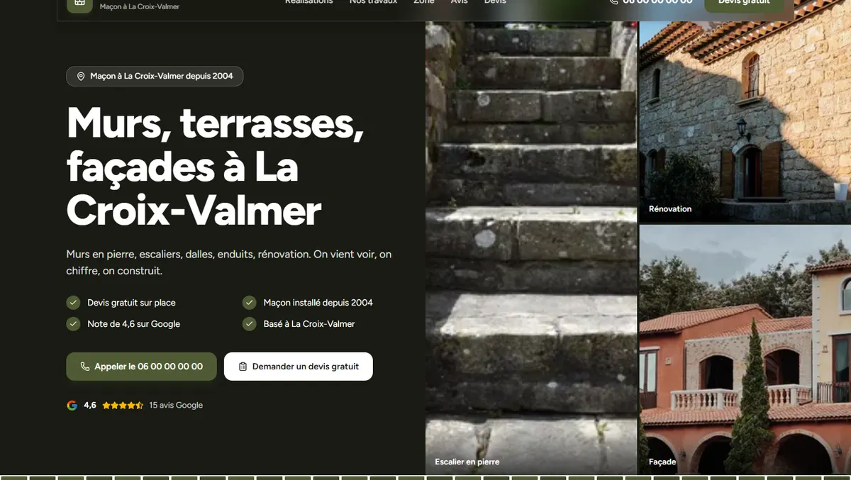 Exemple de site : maçon à la croix-valmer