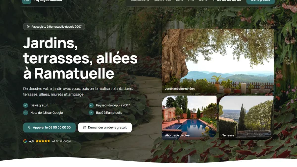 Exemple de site : paysagiste à ramatuelle